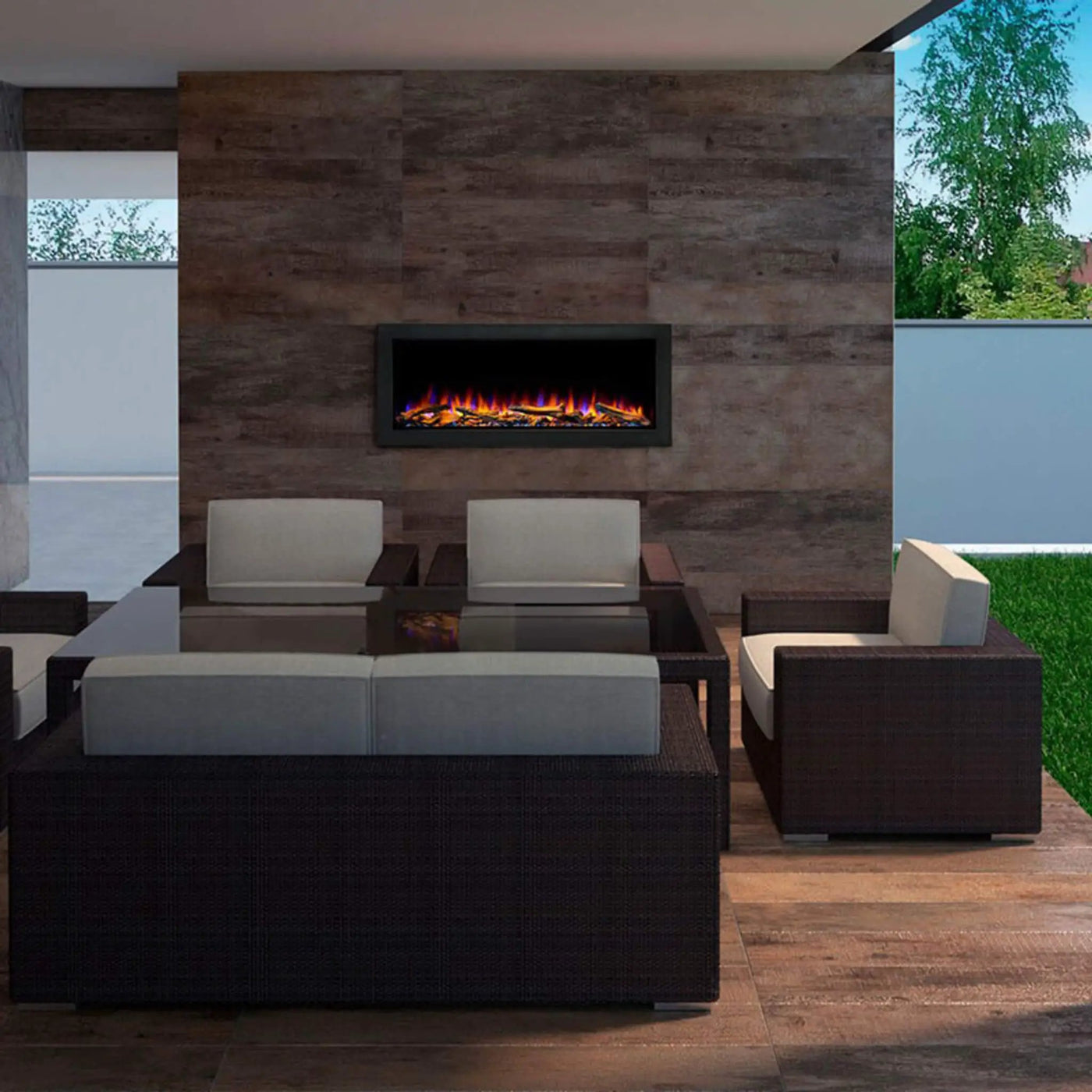 SimpliFire Forum Outdoor Electric Fireplace [SF-OD43/55] (SAK81631) by SAKSBY WHOLESALE