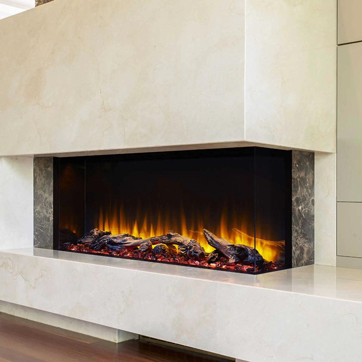 SimpliFire Scion Trinity 3-Side Linear Electric Fireplace [SF-SCT55/43-BK] (SAK93620) by SAKSBY WHOLESALE