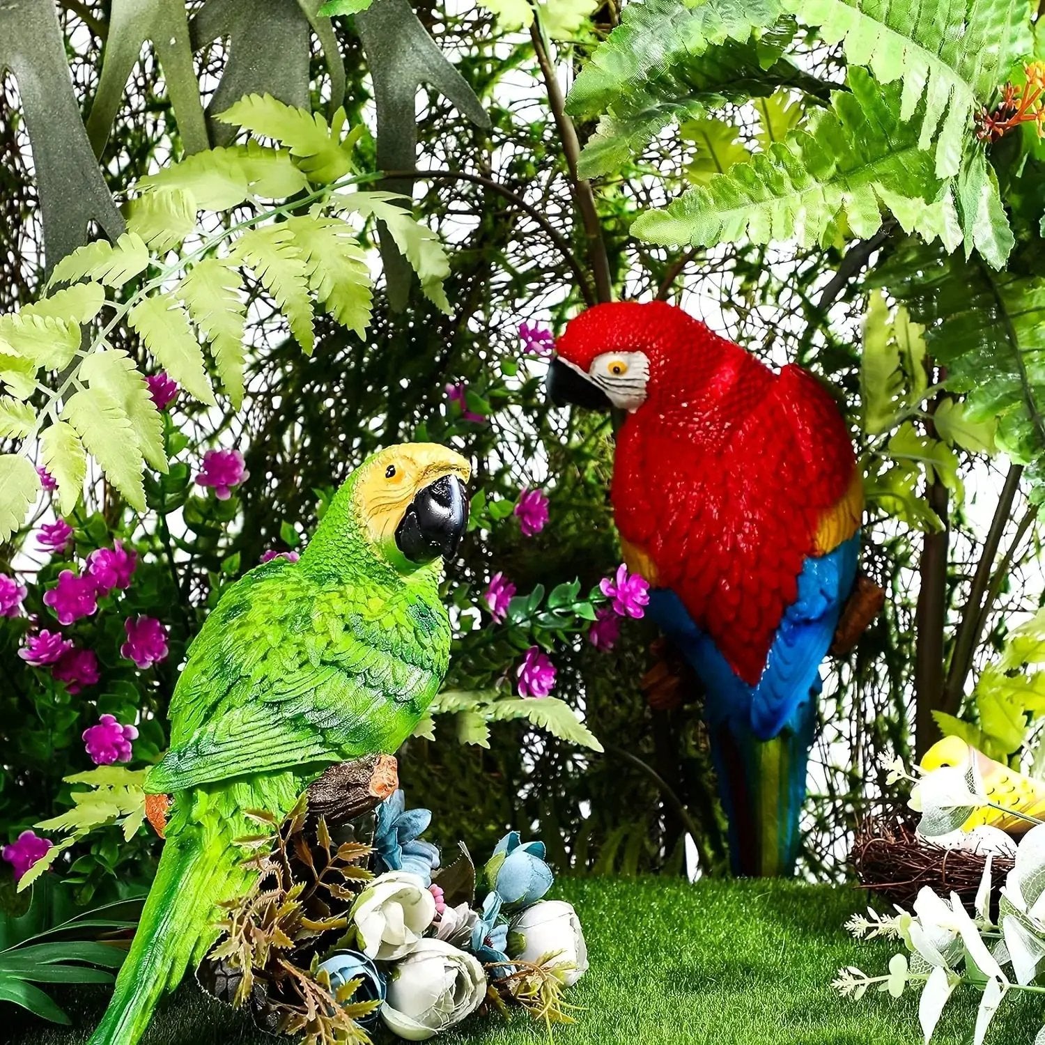 Simulation Parrot Wall Decor 12 Inch Garden Sculpture by House Of Avana