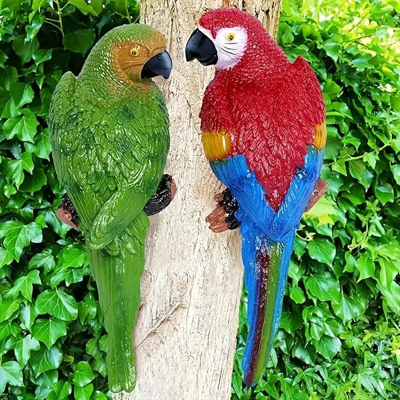 Simulation Parrot Wall Decor 12 Inch Garden Sculpture by House Of Avana