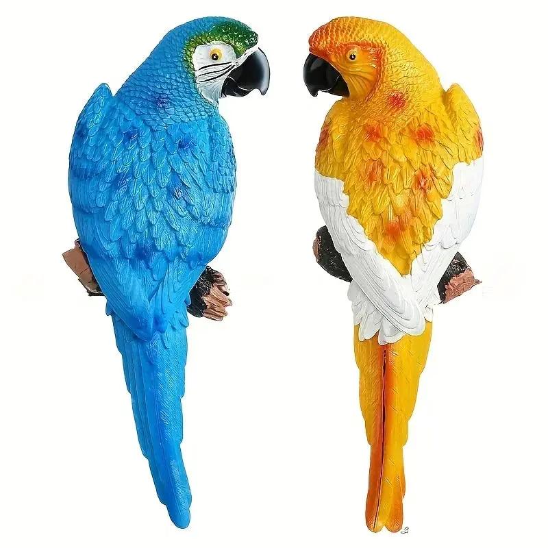 Simulation Parrot Wall Decor 12 Inch Garden Sculpture by House Of Avana