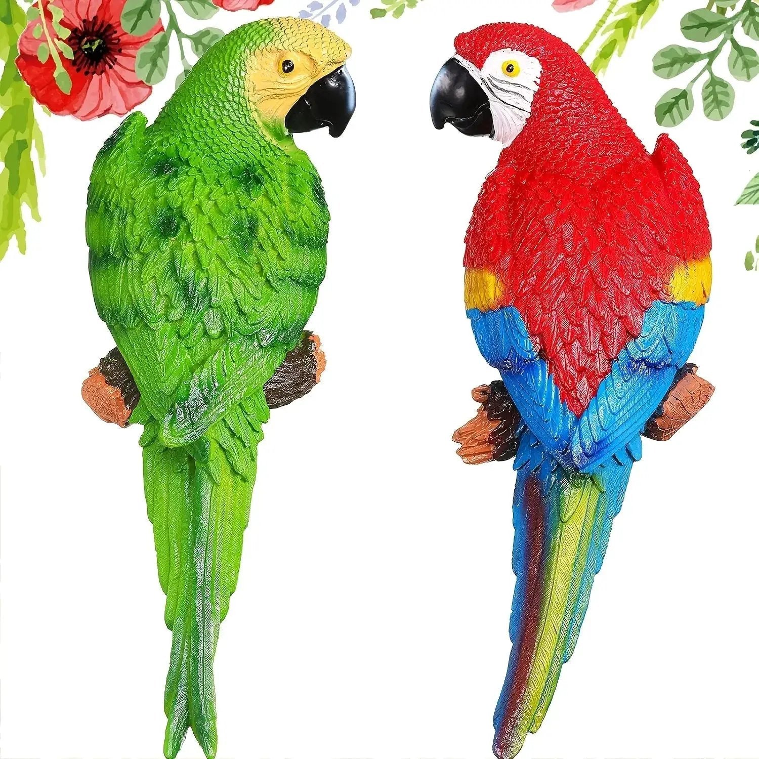 Simulation Parrot Wall Decor 12 Inch Garden Sculpture by House Of Avana