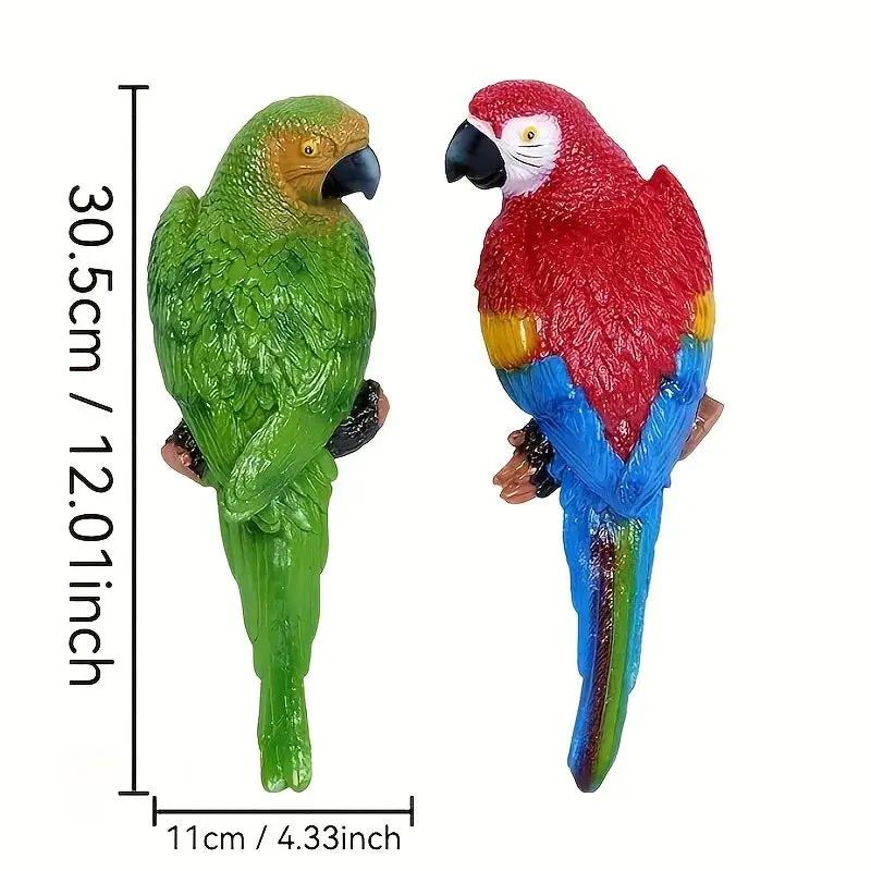 Simulation Parrot Wall Decor 12 Inch Garden Sculpture by House Of Avana