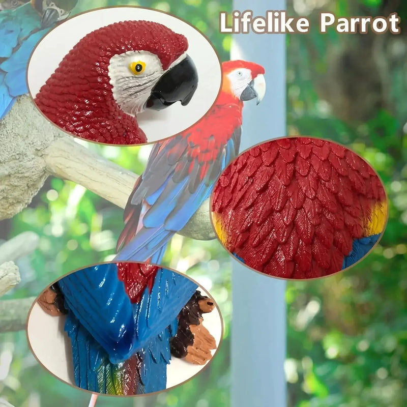 Simulation Parrot Wall Decor 12 Inch Garden Sculpture by House Of Avana