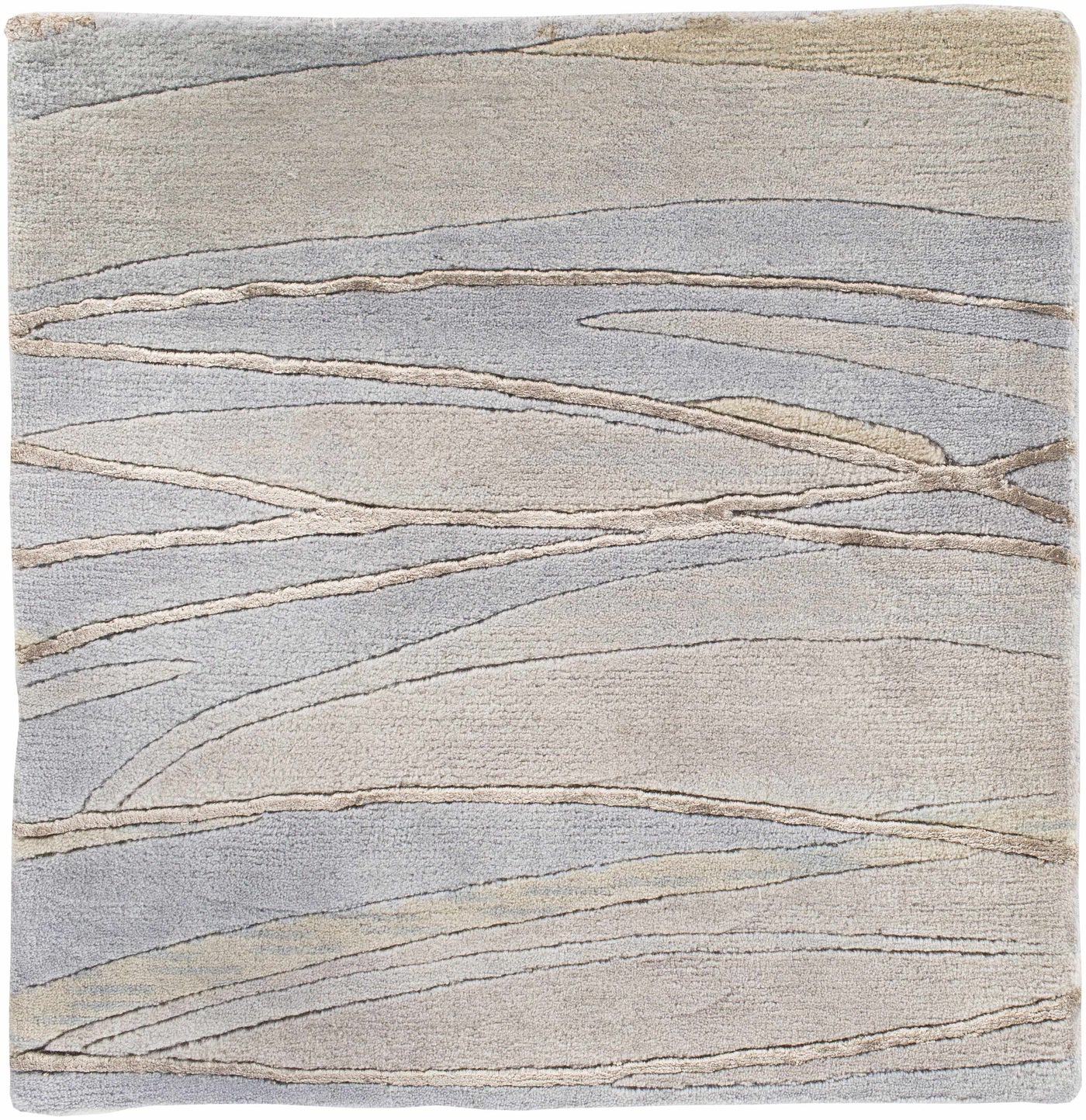 Sinai Light Blue Lined Wool/Viscose Rug - Clearance by Boutique Rugs