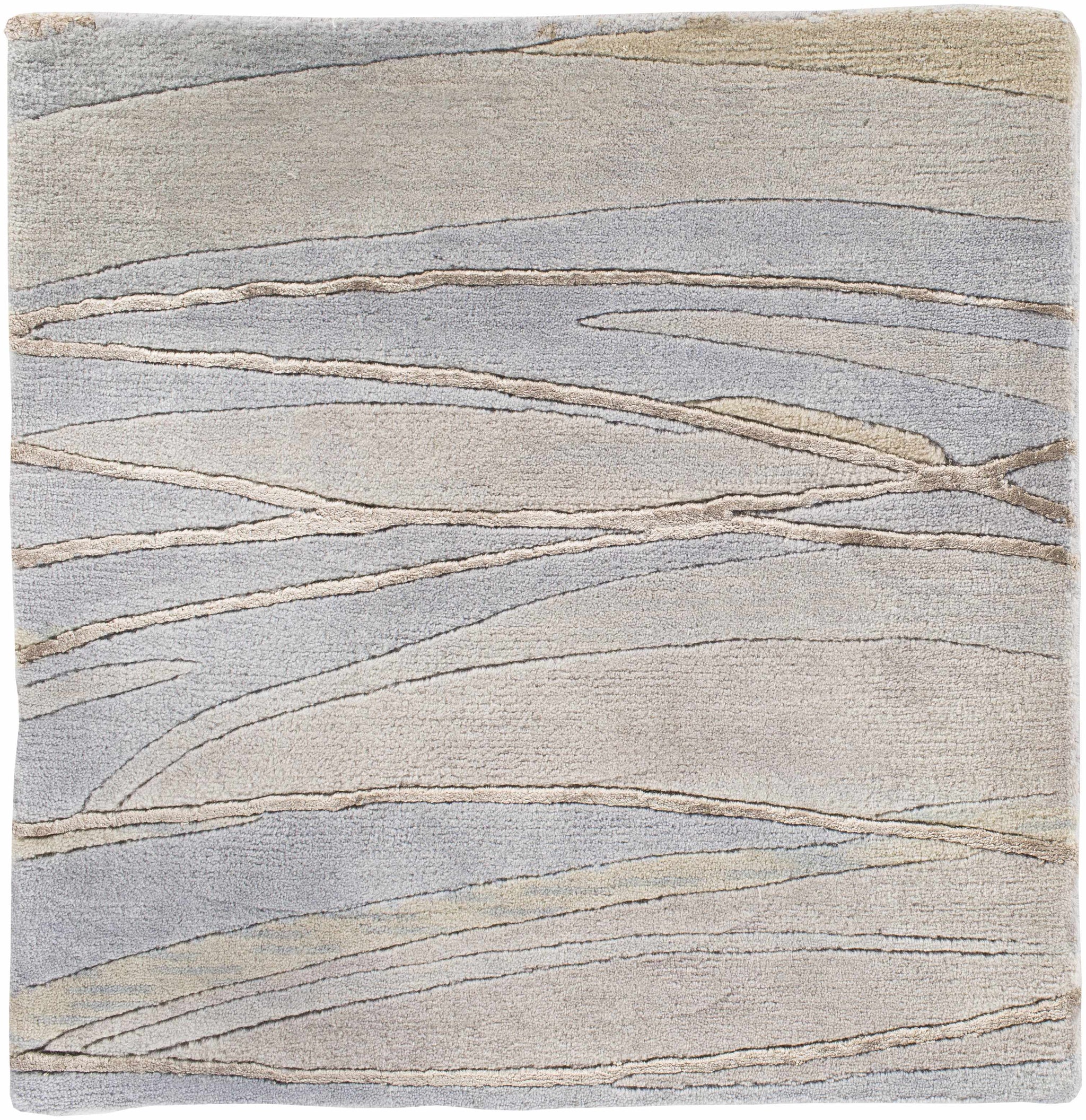 Sinai Light Blue Lined Wool/Viscose Rug - Clearance by Boutique Rugs