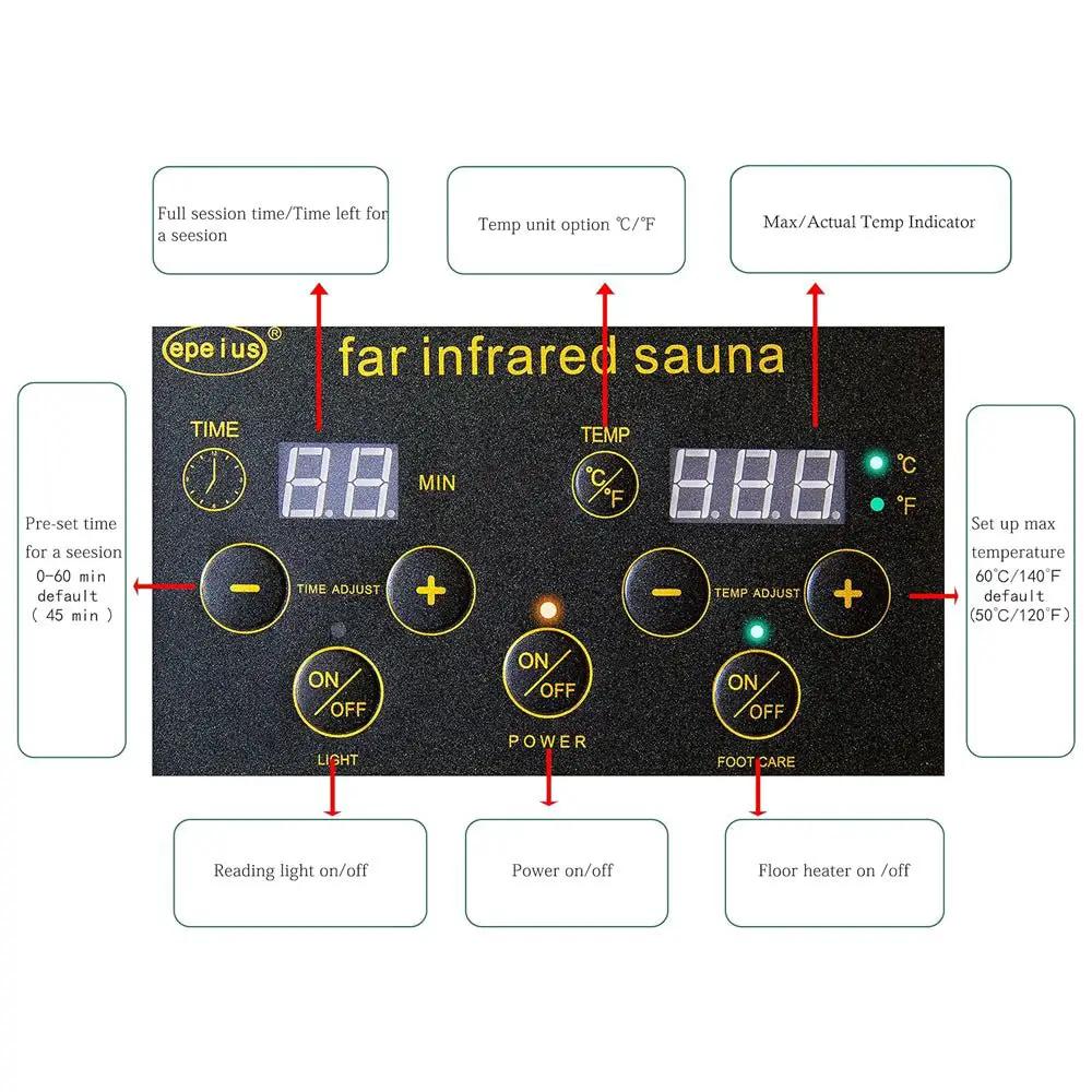 Thermora Elara Premium 1-Person Indoor Low EMF FAR Infrared Heat Hemlock Wood Personal Home Spa Sauna, 1200W (SAK27463) by SAKSBY WHOLESALE