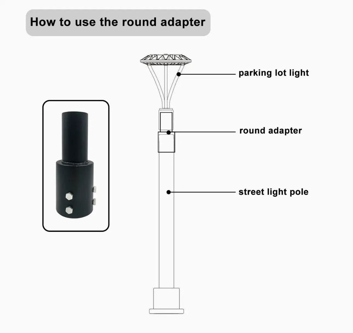 Single Spoke Arm Bracket Square/Round Base by Outdoor Solar Outlet