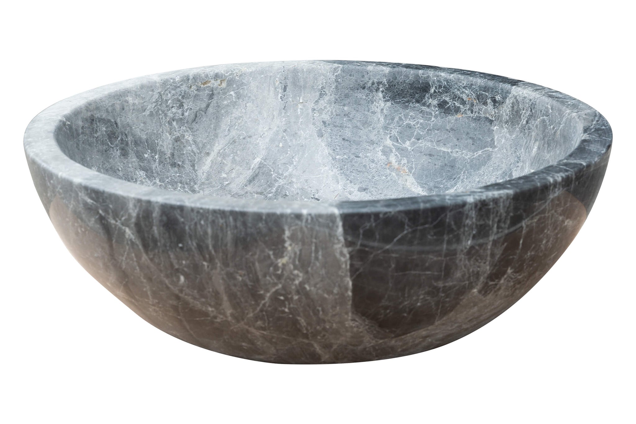Sirius Gray Marble Vessel Above Vanity Bathroom Sink Polished (D)15" (H)6" by GobekDesign