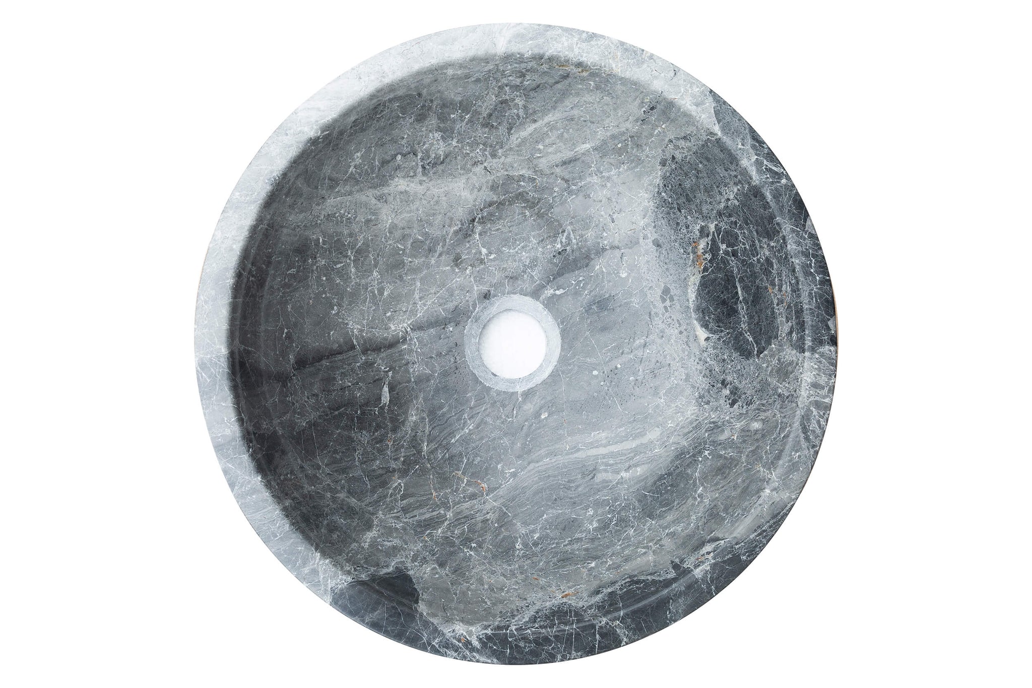 Sirius Gray Marble Vessel Above Vanity Bathroom Sink Polished (D)15" (H)6" by GobekDesign
