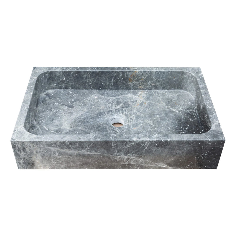 Sirius Gray Marble Rectangular Above Vanity Bathroom Sink (W)15" (L)24" (H)5" by GobekDesign