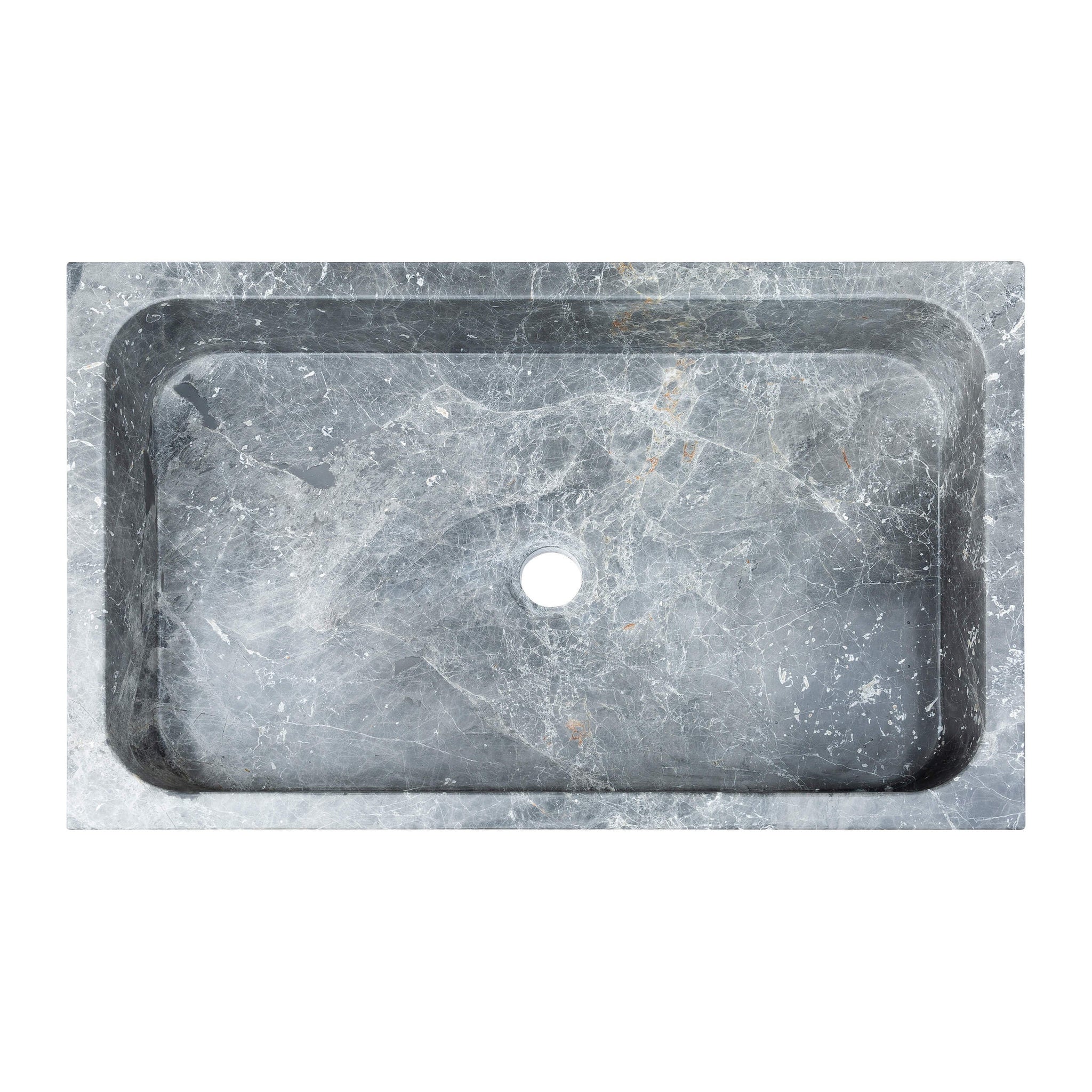 Sirius Gray Marble Rectangular Above Vanity Bathroom Sink (W)15" (L)24" (H)5" by GobekDesign