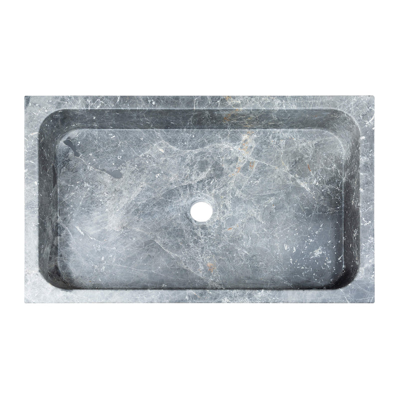 Sirius Gray Marble Rectangular Above Vanity Bathroom Sink (W)15" (L)24" (H)5" by GobekDesign