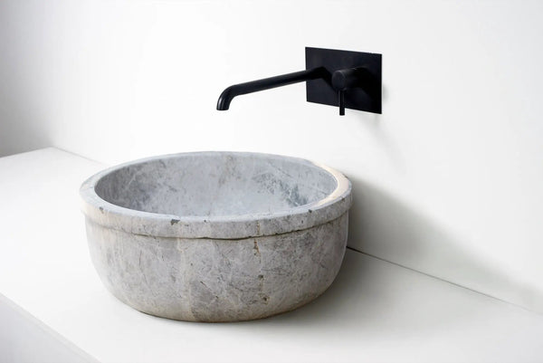 Sirius Silver Marble Self-Rimming Vessel Sink 16 Inch Polished