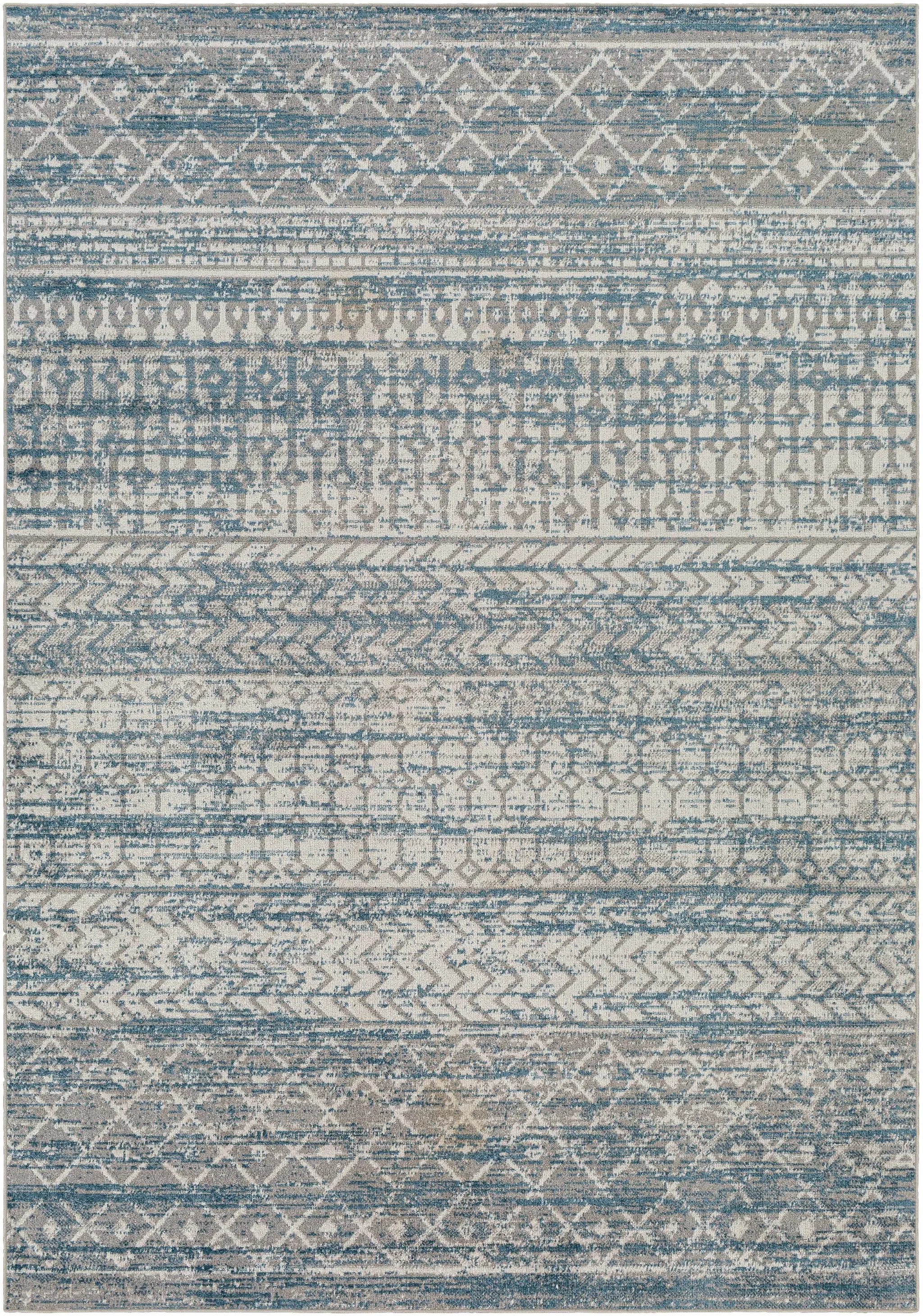 Tambac Blue Washable Area Rug - Clearance by Boutique Rugs