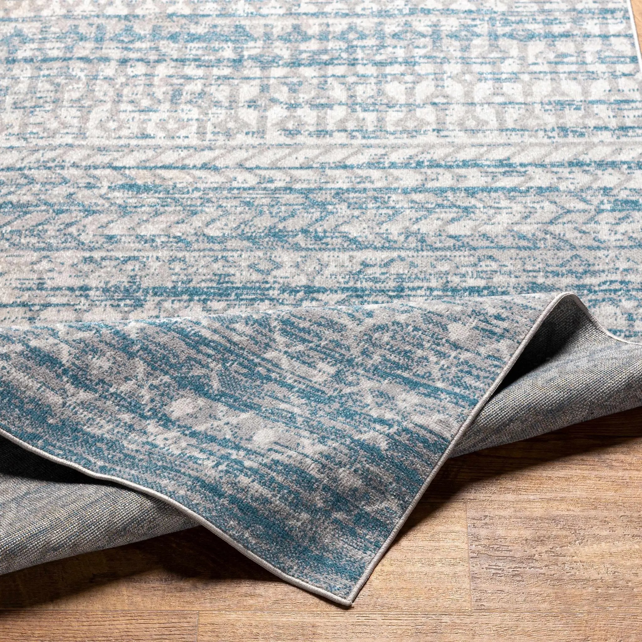 Tambac Blue Washable Area Rug - Clearance by Boutique Rugs