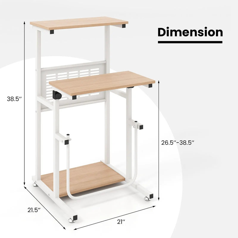 Standing Desk for Small Space Sit Stand Desk with Height Adjustable Desktop by DirectDeals