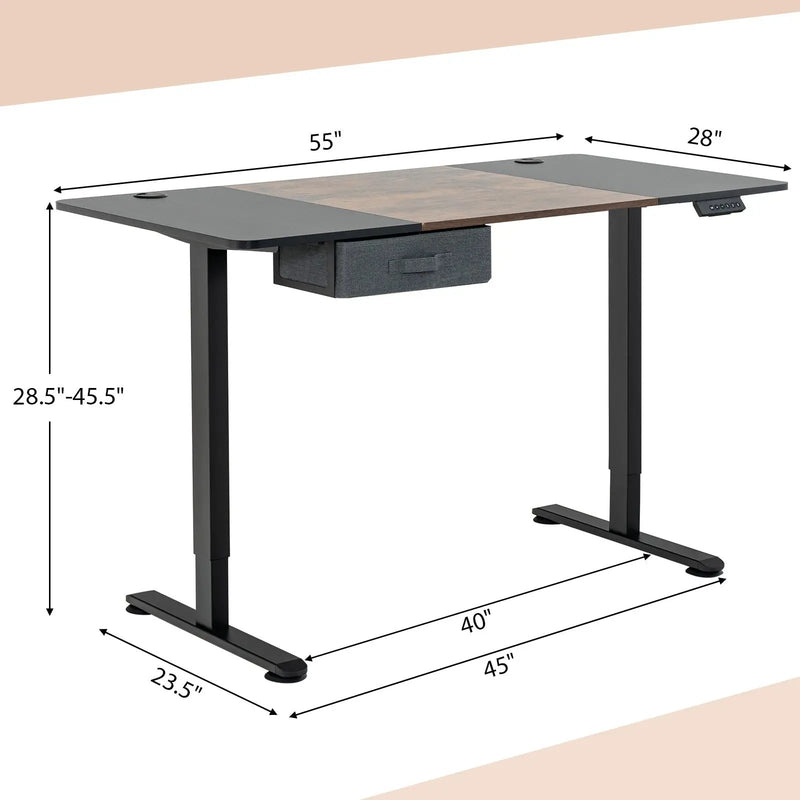 Height Adjustable Electric Standing Desk with USB Charging Port by DirectDeals