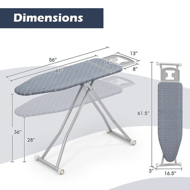 Ironing Board with Iron Rest and Removable Silver-Gray by DirectDeals