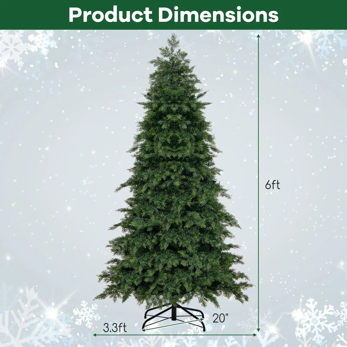 6/7.5 Feet Pre-Lit Artificial Christmas Tree with 11 Modes and Metal Stand, photo 8 of 16