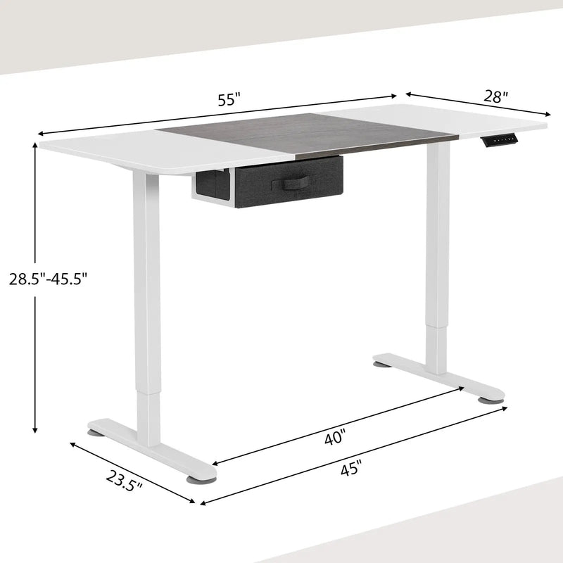Height Adjustable Electric Standing Desk with USB Charging Port by DirectDeals