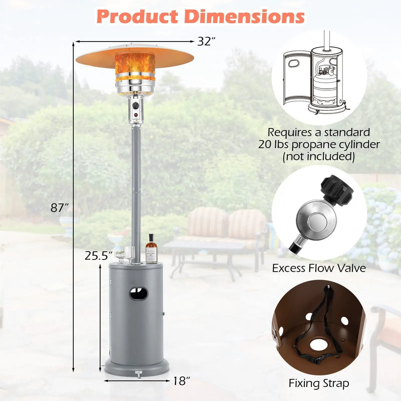 50000 BTU Propane Patio Heater with Round Table Design by DirectDeals