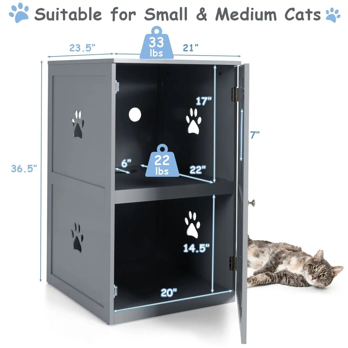 2-tier Litter Hidden Cat House With Anti-toppling Device, photo 7 of 16