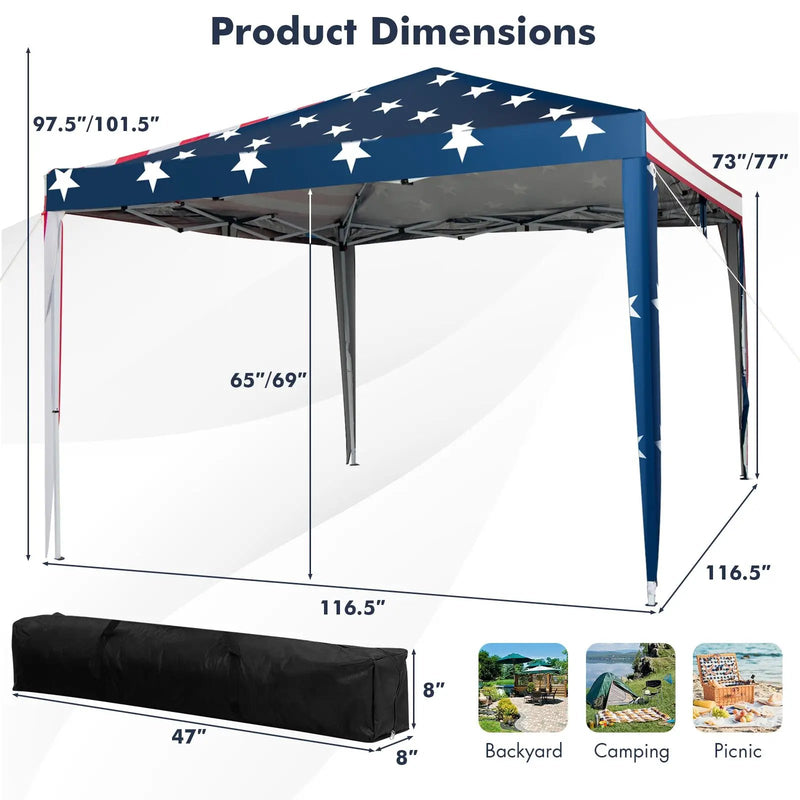 10 FT x 10 FT Pop-Up Canopy Tent Easy Setup Instant Folding Shelter with Mesh Netting by DirectDeals