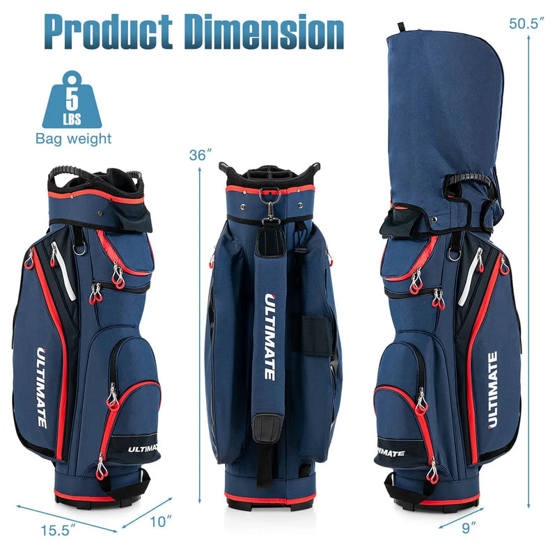 9.5 Inch Golf Cart Bag with 14 Way Dividers Top Organizer by DirectDeals