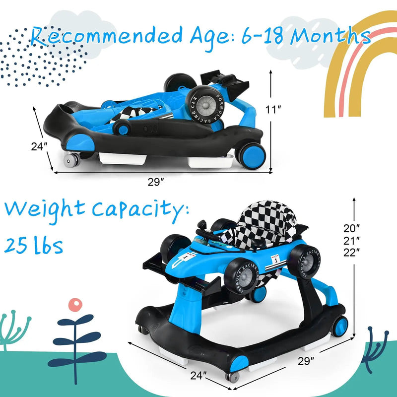 5-in-1 Baby Walker with Adjustable Height and Speed for Boys Girls 6-18 Months by DirectDeals