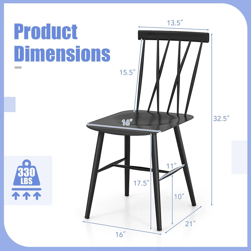 Set of 2 Modern Dining Chairs with Backrest by DirectDeals