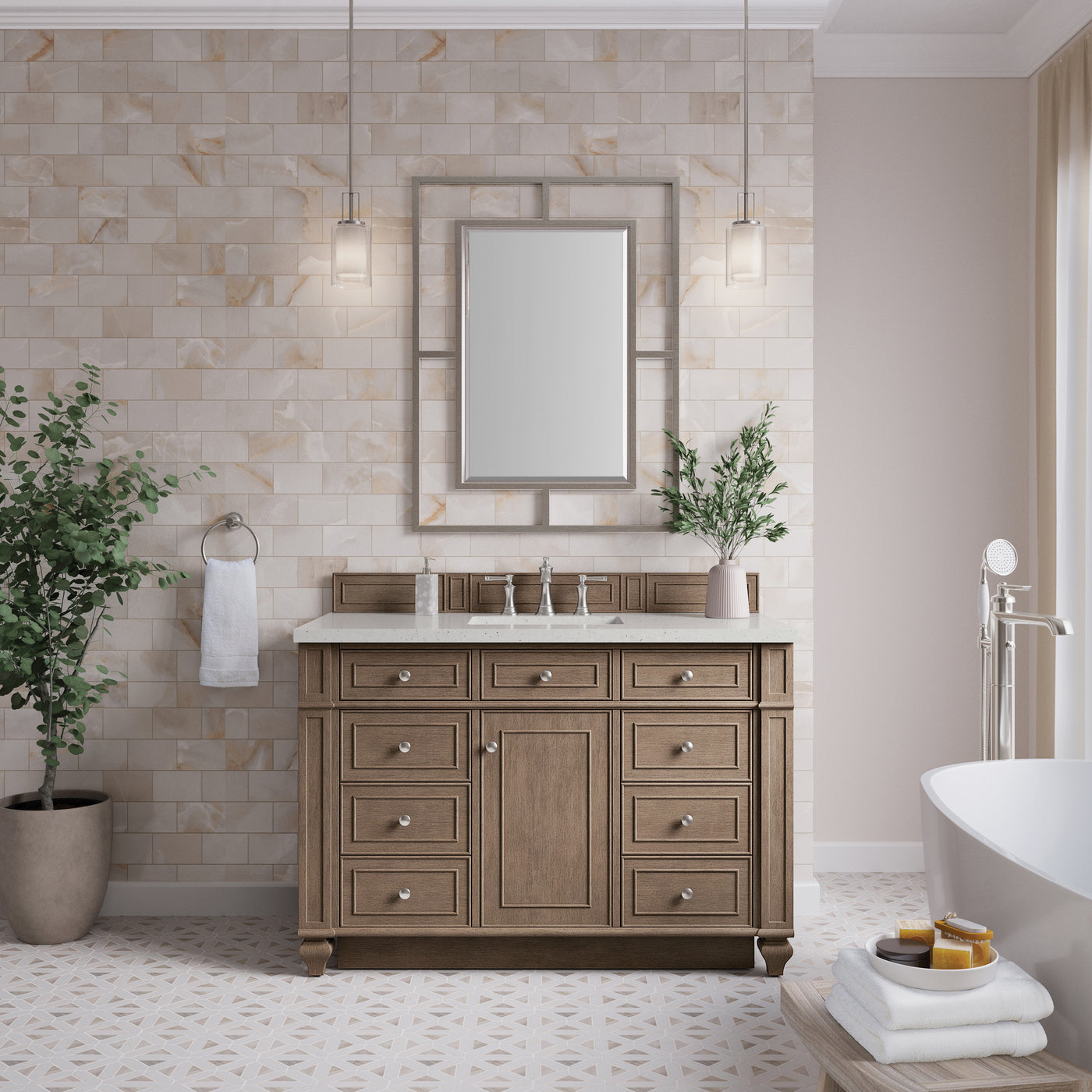James Martin Bristol 48" Single Bathroom Vanity, Whitewashed Walnut, view 26