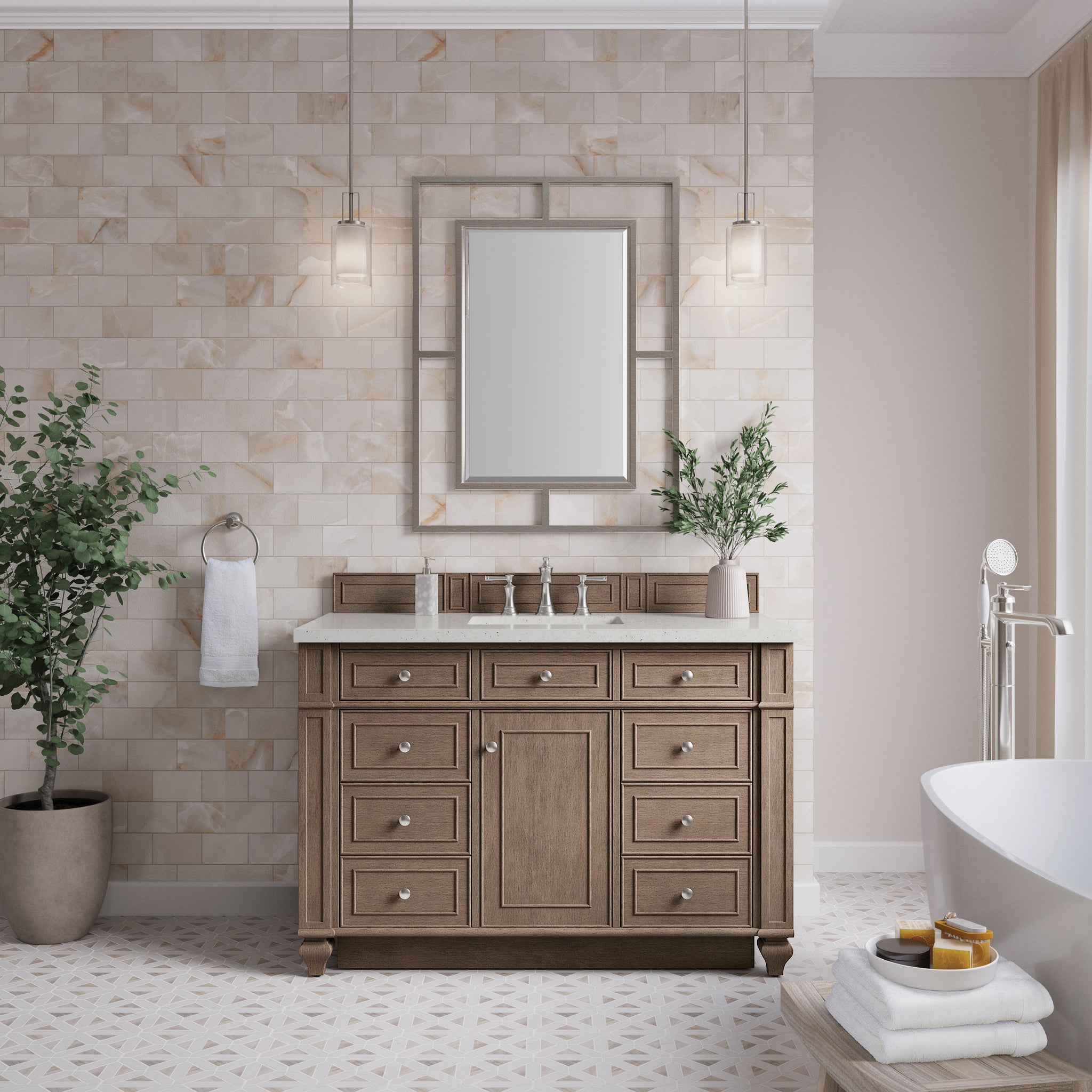James Martin Bristol 48" Single Bathroom Vanity, Whitewashed Walnut, view 26