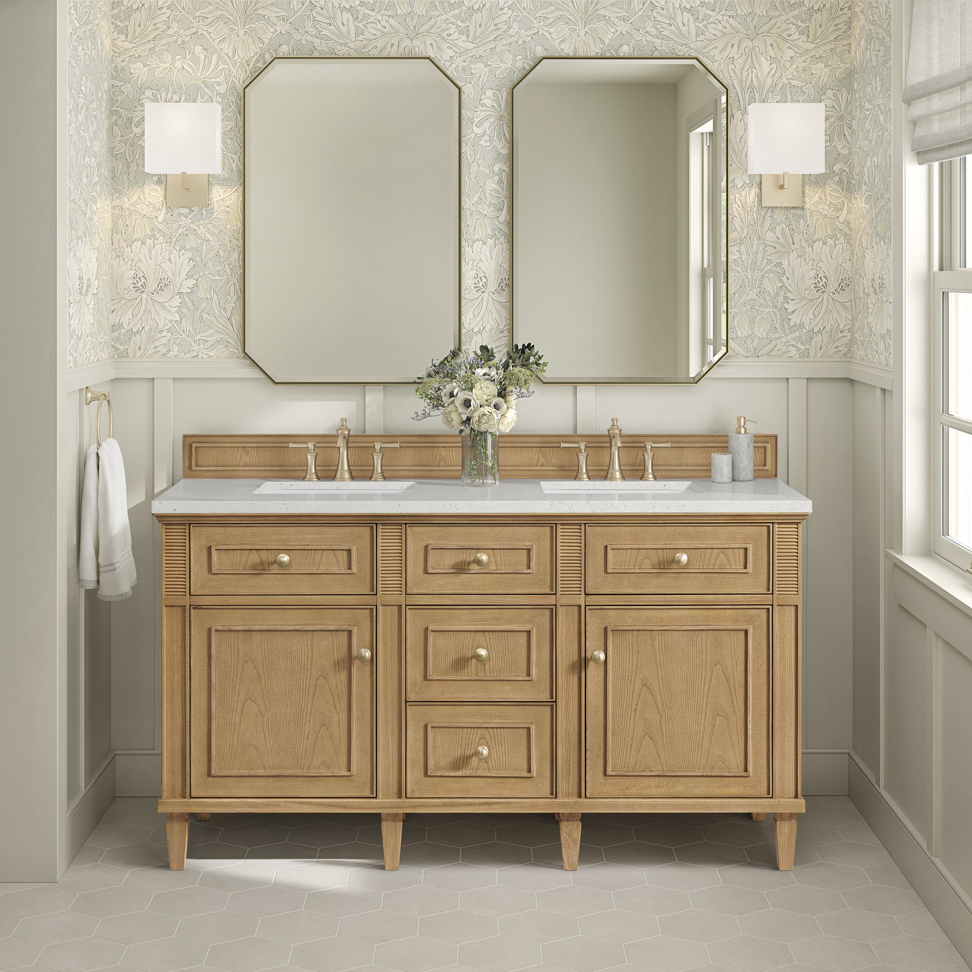 James Martin Lorelai 60" Double Bathroom Vanity, Light Natural Oak, view 30