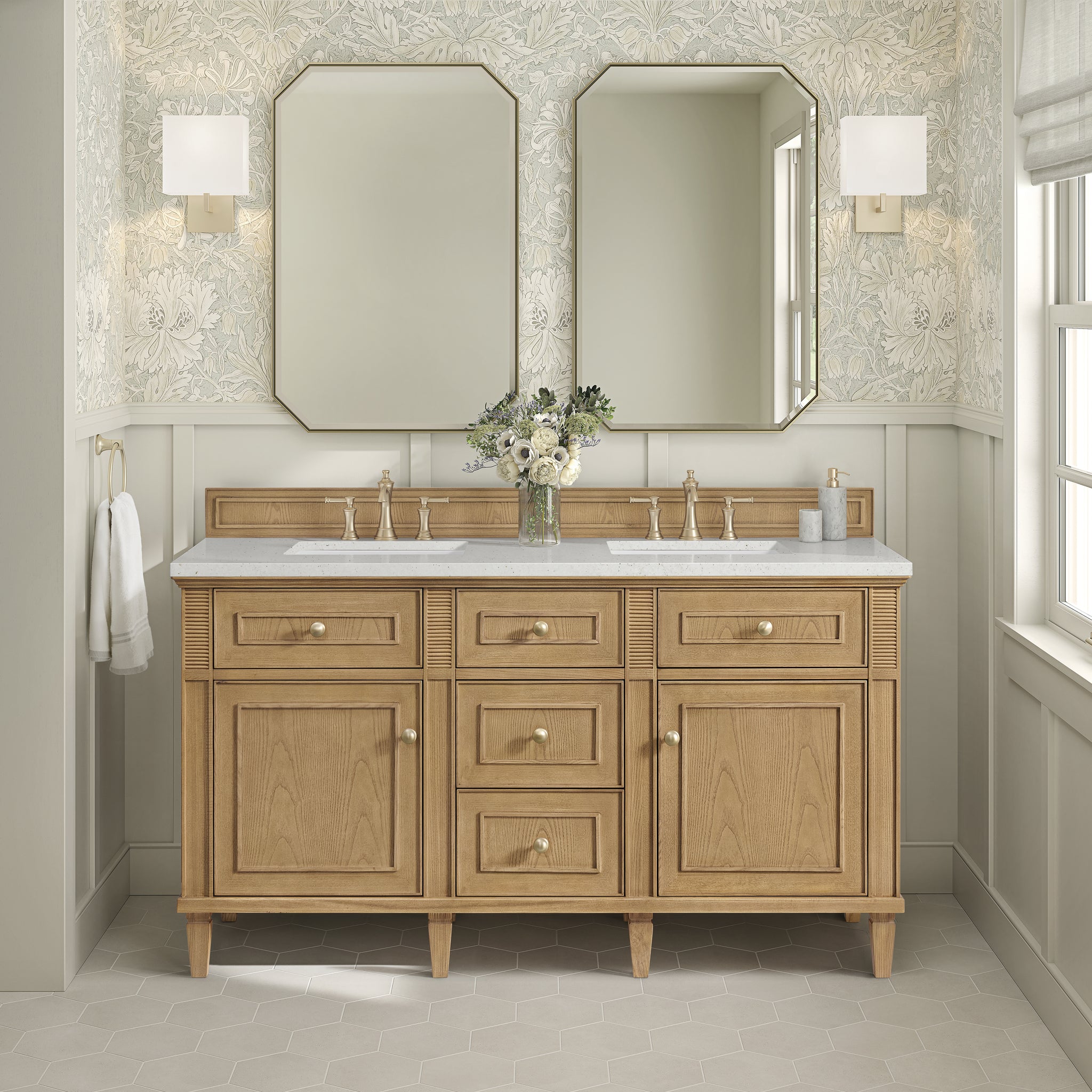 James Martin Lorelai 60" Double Bathroom Vanity, Light Natural Oak, view 30