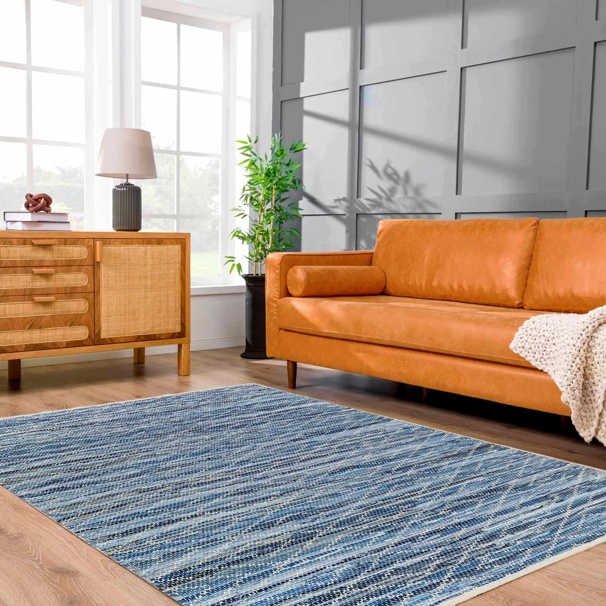 Gurit Blue Area Rug - Clearance, installed in a room