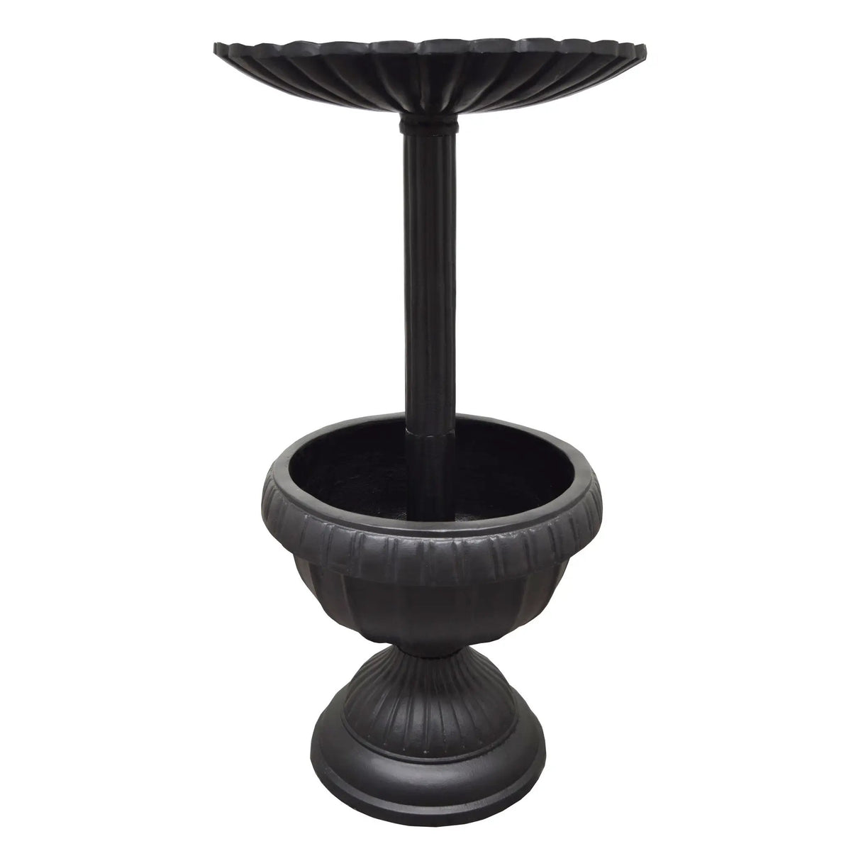 Ornate Round Cast Aluminum Metal 35-in Bird Bath Planter Vase Combo by Sharicks