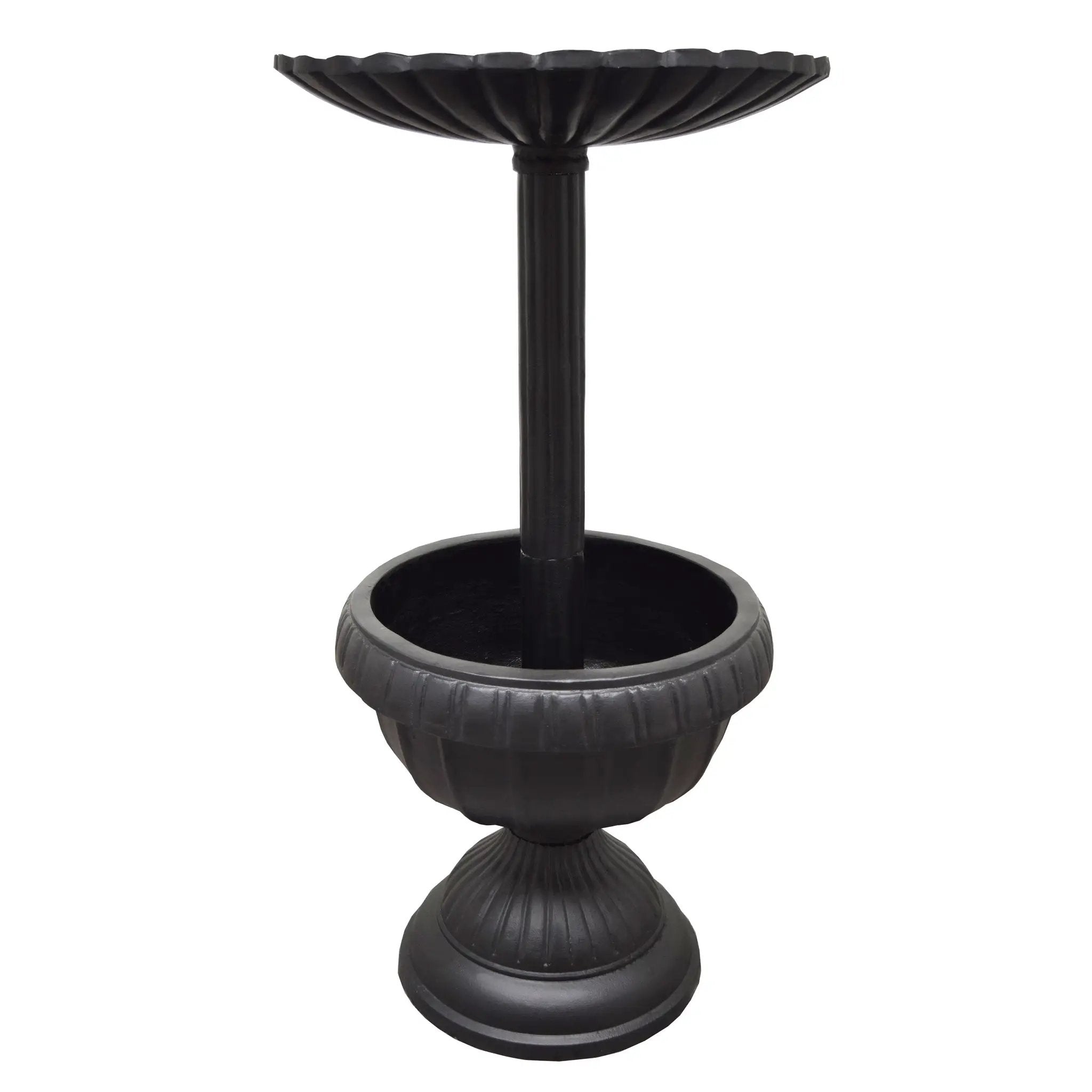 Ornate Round Cast Aluminum Metal 35-in Bird Bath Planter Vase Combo by Sharicks