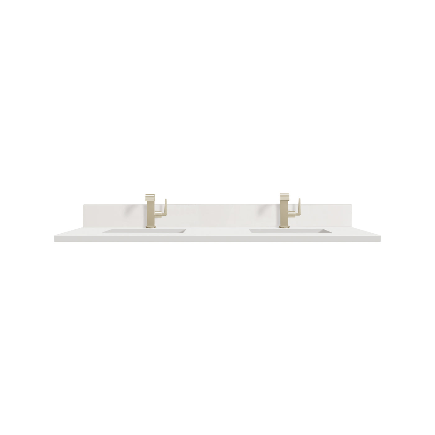 James Martin 60" Double Vanity Top with White Zeus (Single Hole, with Backsplash) countertop