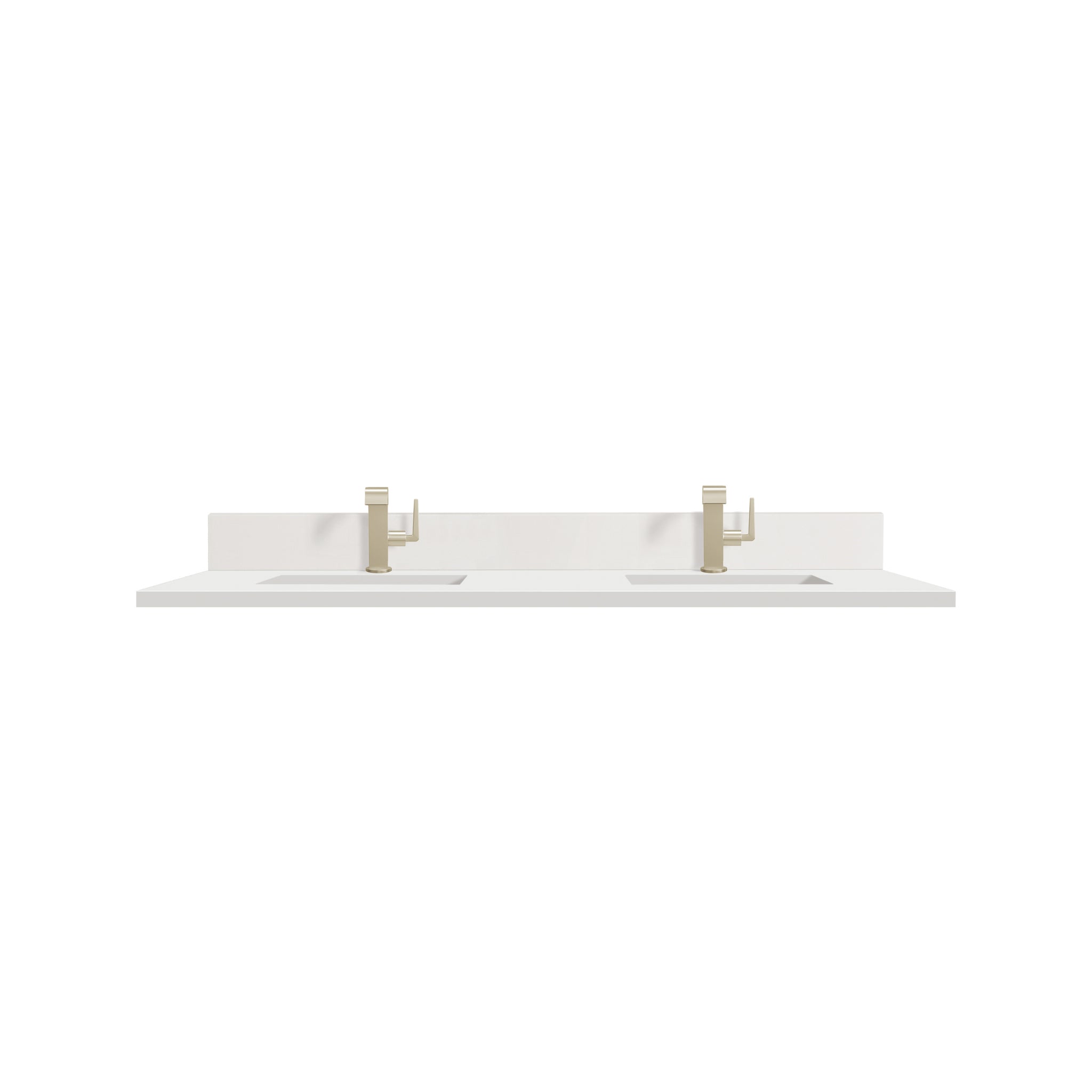 James Martin 60" Double Vanity Top with White Zeus (Single Hole, with Backsplash) countertop
