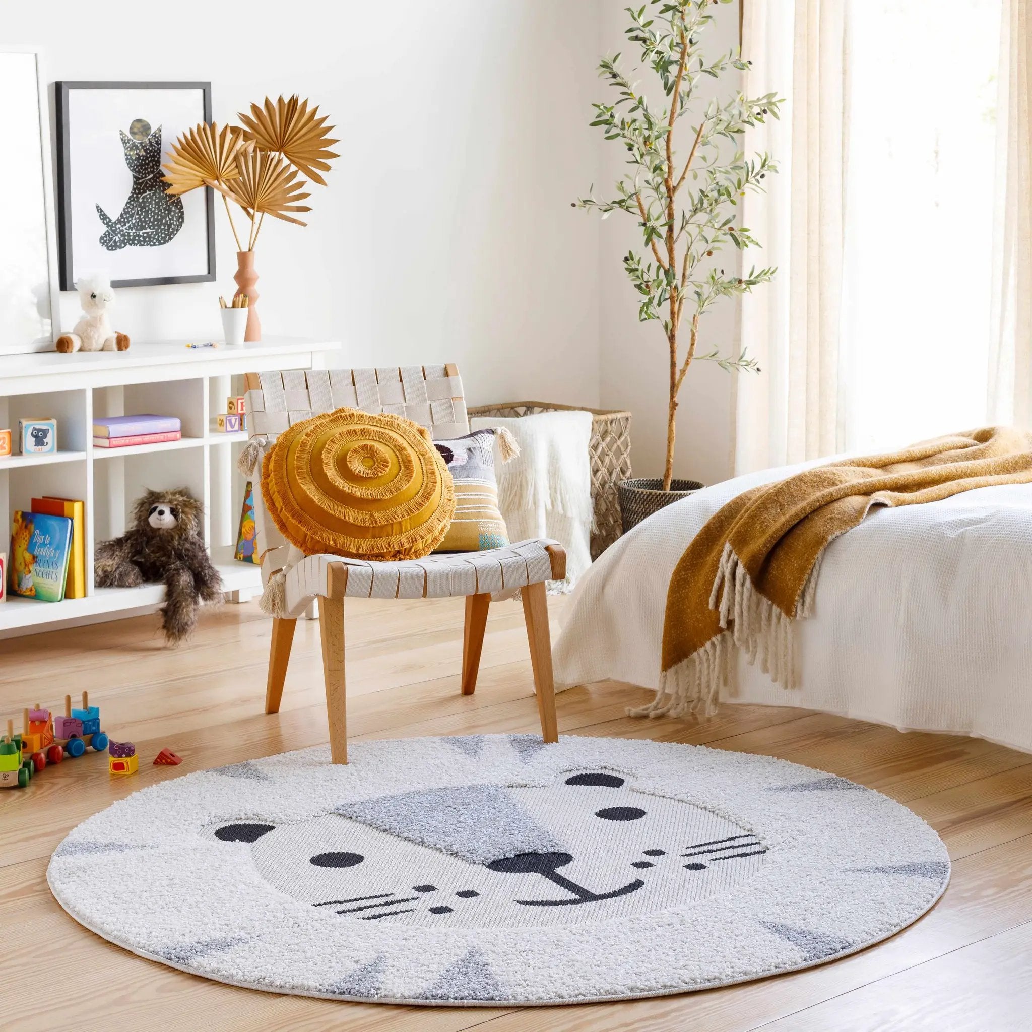 Kids Lion Animal Print Nursery Outdoor Area Rug - Clearance by Boutique Rugs