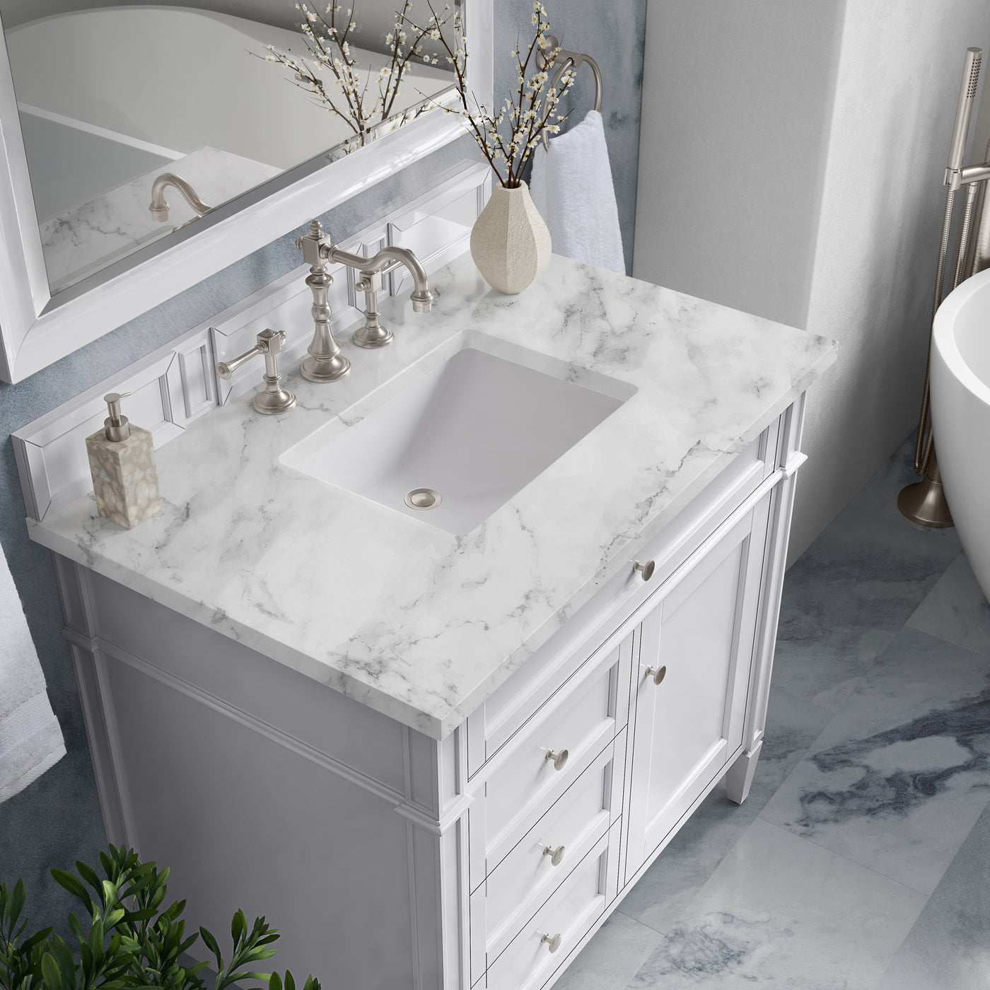 James Martin Brittany 36" Single Bathroom Vanity, Bright White, view 33