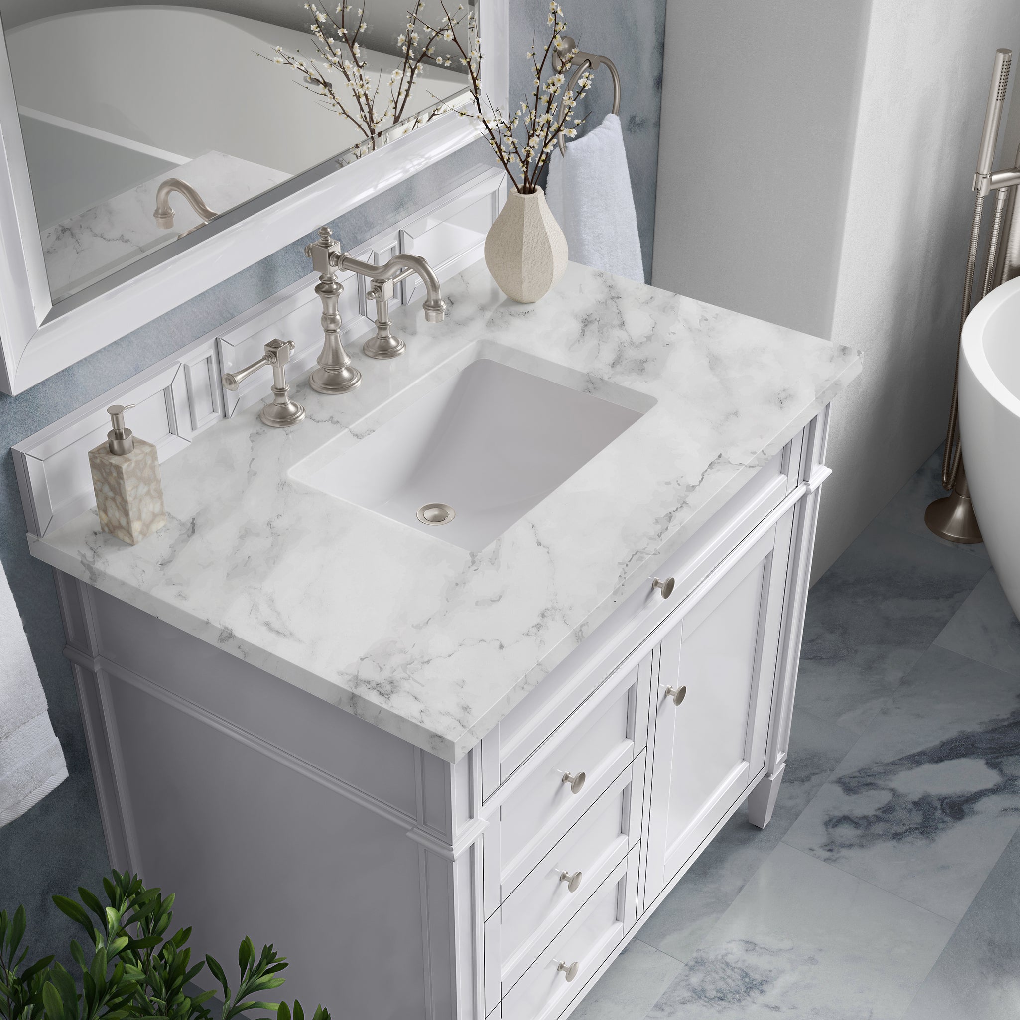 James Martin Brittany 36" Single Bathroom Vanity, Bright White, view 33