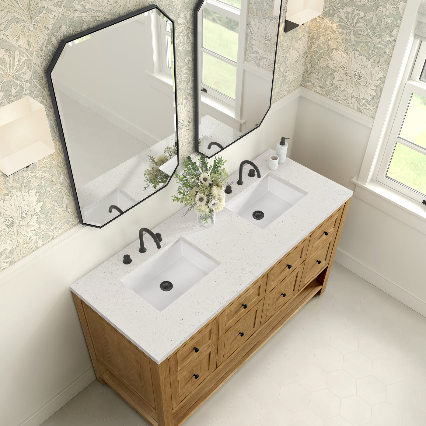 James Martin Breckenridge 60" Double Bathroom Vanity, Light Natural Oak, view 30
