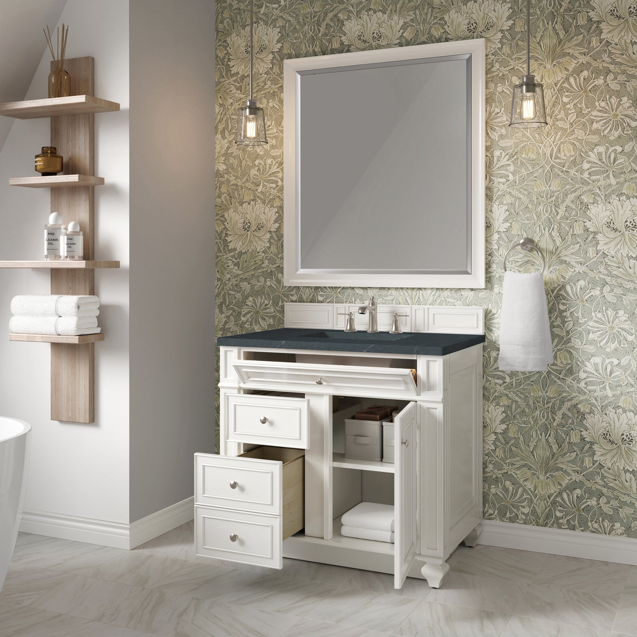James Martin Bristol 36" Single Bathroom Vanity, Bright White, view 27