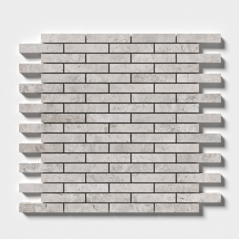 Sky Blue Honed 5/8x3 Marble Mosaics 12x12 Marble Honed 12x12 Mosaics
