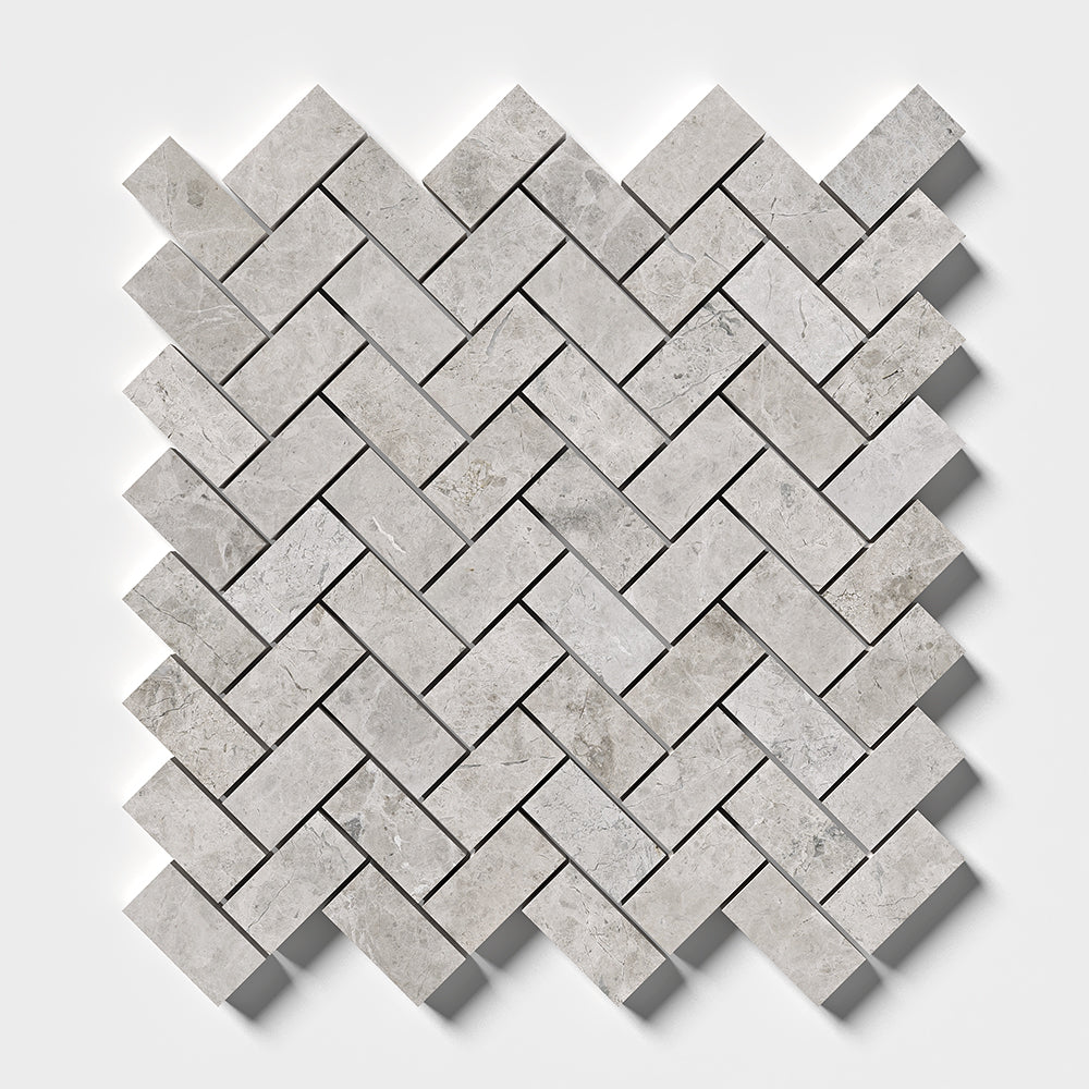 Sky Blue Honed Herringbone 1x2 Marble Mosaics 11x11 Marble Honed 12x12 Mosaics