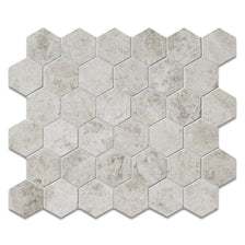 Sky Blue Honed Hexagon 2 Marble Mosaics 12x12