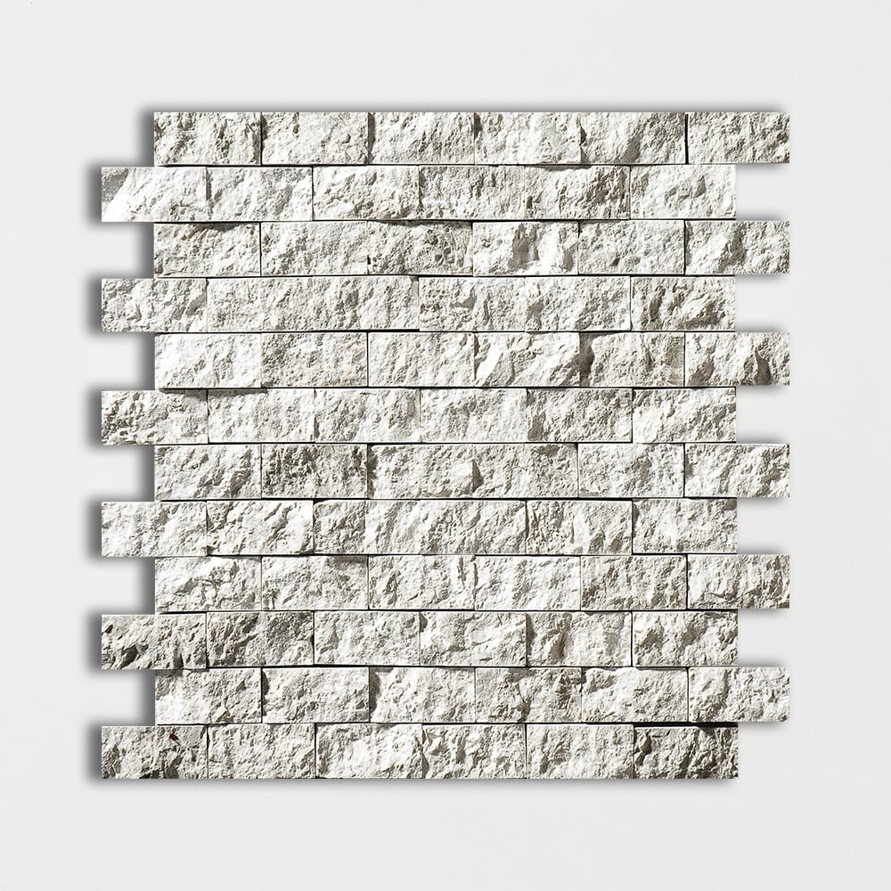Sky Blue Rock Face 1x2 Marble Mosaics 12 5/8x12 5/8 Marble Rock Face 12x12 Mosaics