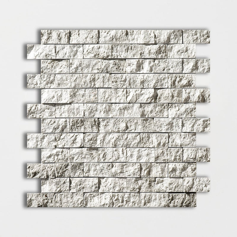 Sky Blue Rock Face 1x2 Marble Mosaics 12 5/8x12 5/8 Marble Rock Face 12x12 Mosaics